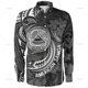 thumbnail image 1 of Camisas de manga larga con estampado 3D del emblema de Samoa Americana de Harajuku de tamaño pequeño para hombres, blusa con solapa gráfica con patrones tribales de Samoa, 1 of 6
