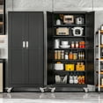 thumbnail image 4 of Erosoei 75"H Metal Garage Storage Cabinet with Wheels, Tool Storage Cabinet with 5 Adjustable Shelves, 4 of 6
