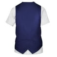 thumbnail image 2 of YUUMIN Mens Tuxedo Novelty T-Shirt Short Sleeve Suit Vest 3D Tie Printed Shirt Top Party Wedding Blue S, 2 of 6
