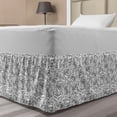 thumbnail image 1 of Black and White Bed Skirt, Romantic Natures in Sketch Art Style Monochromatic Rose Bouquet, Elastic Bedskirt Dust Ruffle Wrap Around for Bedding Decor, 4 Sizes, Black White, by Ambesonne, 1 of 2