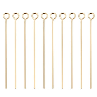 500 Pieces Eye Pins 50 mm Jewelry Making Pin Heads Eye Jewelry Head Pins  for Jewelry Making DIY Ball Head Pins for Craft Earring Bracelet Jewelry  Making Accessories Supplies (Gold) 