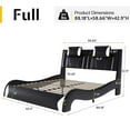 thumbnail image 2 of Merluxy Full Floating Bed Frame With LED Lights, Modern Faux Leather Upholstered Platform Bed,Black, 2 of 7