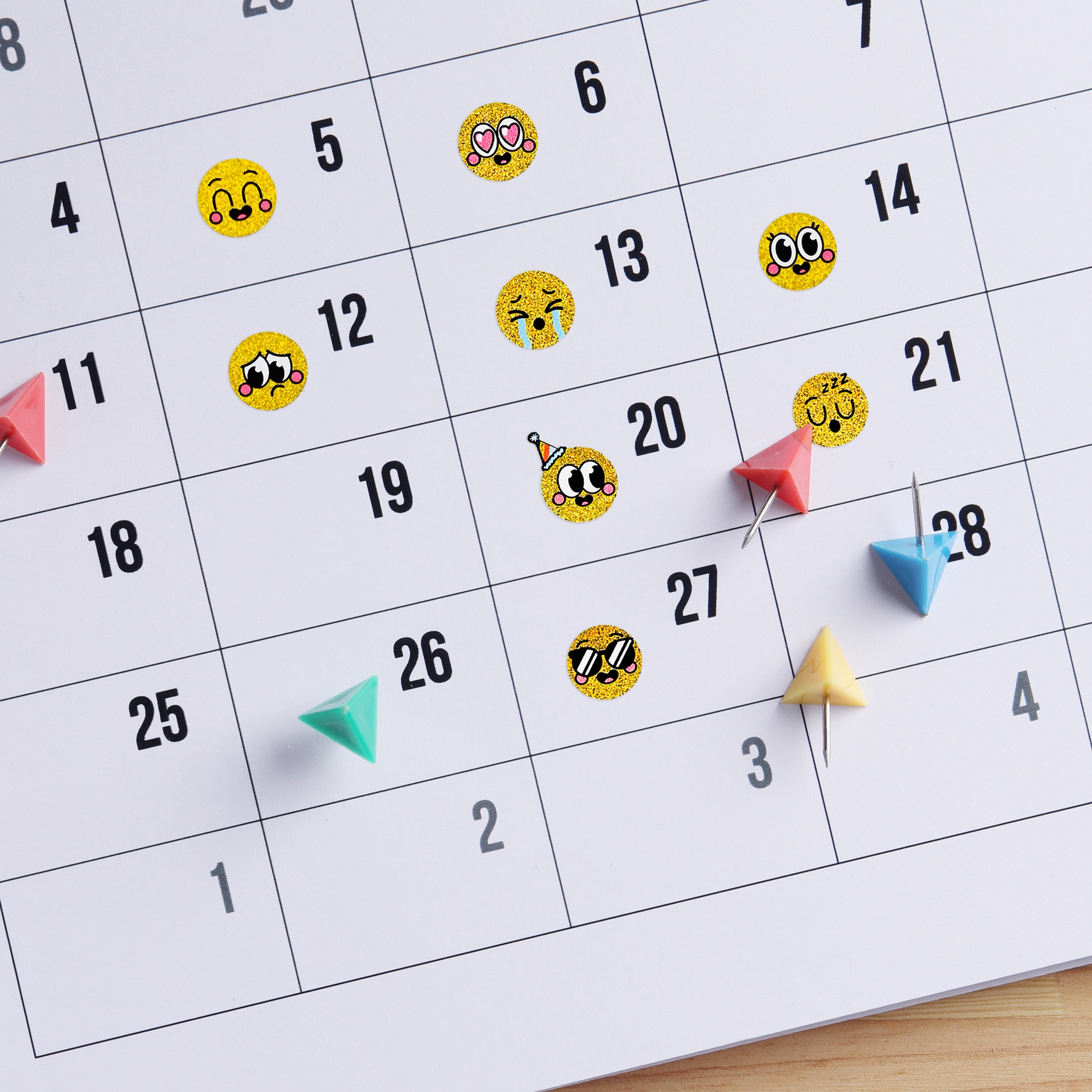 Hello Hobby Yellow Emoticon Designer Stickers, 98 Count