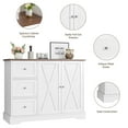 thumbnail image 3 of Luku 41.3" Farmhouse Buffet Cabinet with Storage - 3 Drawers & 2 Doors, White Buffet Cabinet for Kitchen, Dining Room, Living Room, Hallway - Rustic Modern Design, 3 of 7