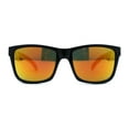 thumbnail image 2 of Kush Color Mirror Classic Sport Horn Rim Rectangle Matte Black Sunglasses Red Logo Orange Mirror, 2 of 4