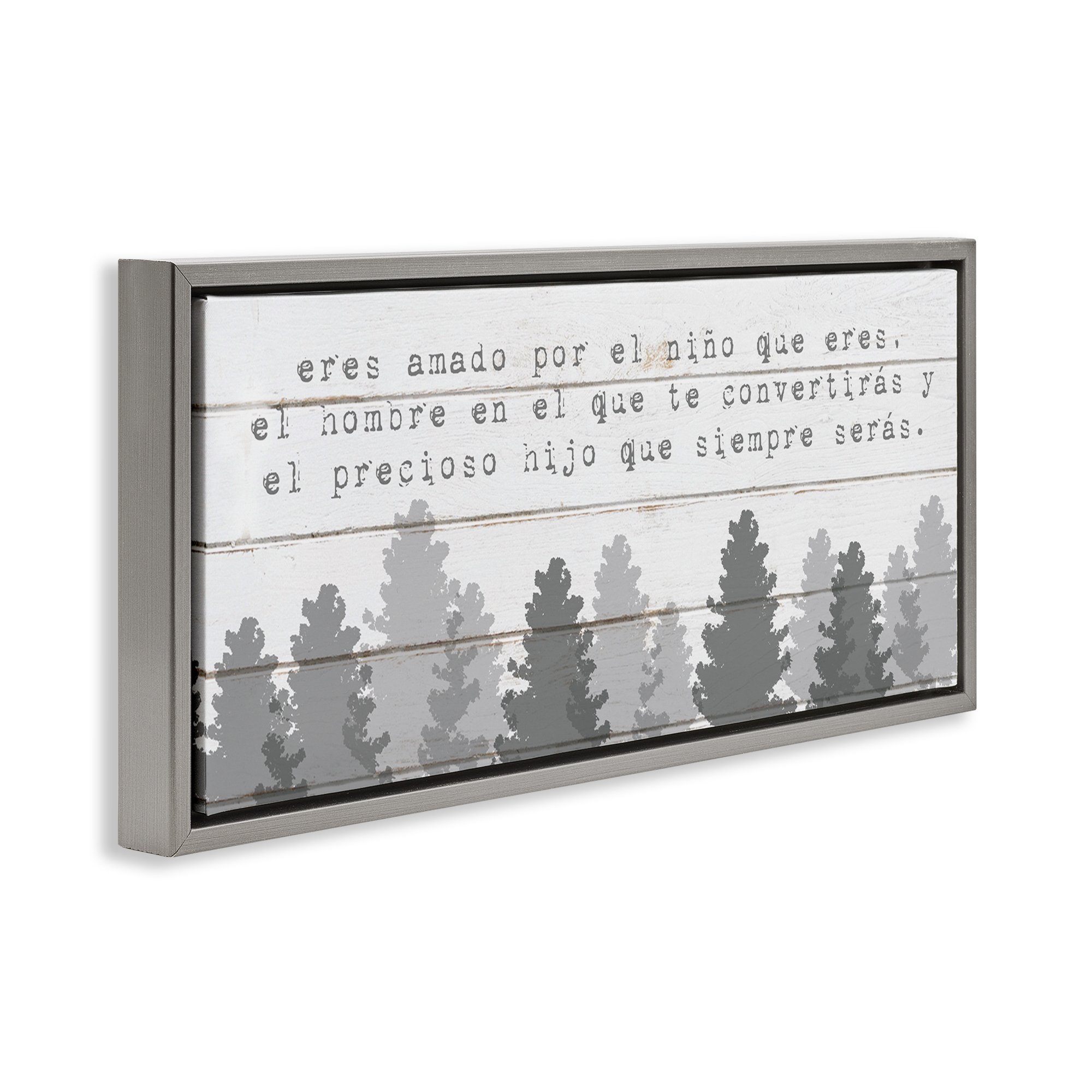 Stupell Industries Amado Niño, Futuro Hombre Inspirational Quotes & Sayings Painting Gray Floater Framed Art Print Wall Art, 25 x 11