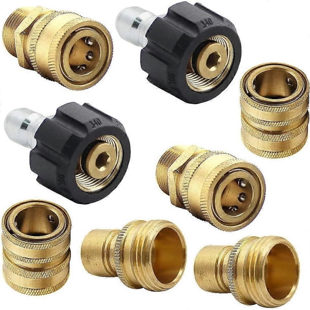 8pcs Pressure Washer Adapter Set, Quick Disconnect Kit, M22 Swivel to 3/8' Quick Connect, 3/4 to Quick Release