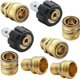 thumbnail image 1 of 8pcs Pressure Washer Adapter Set, Quick Disconnect Kit, M22 Swivel to 3/8' Quick Connect, 3/4 to Quick Release, 1 of 5