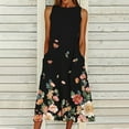 thumbnail image 1 of SMihono Robe d'Été pour Femmes Grande Taille Mode Femmes Été Décontractée Imprimé Poche Sans Manches Ample Longue Robe, 1 of 8