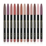 Minkissy 12Pcs Makeup Lip Liner Set Waterproof Lip Line Pencils 12 Colors Lip Shaping Pencil for Women Lady