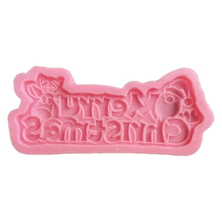 

Merry Christmas Font Shape Christmas Fondant Mold Silicone Chocolate Candy Mold for Xmas Party Cake Decoration Cupcake