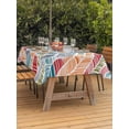 thumbnail image 3 of Outdoor Tablecloth with Umbrella Hole for Patio/Picnic/Party/Camping, Abstract Beach Waterproof Table Cloth Rectangle Table Cover Washable, Summer Colorful Coastal Ocean Sea Wave (60"x 120"), 3 of 8