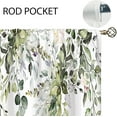 thumbnail image 5 of Eucalyptus Botanical Leaves Small Short Kitchen Curtains Farmhouse Flower Window Curtains Valance and Tier Set 3 Piece 36 Inch Sage Green Tier Treatment Curtain Boho Cafe Curtains for Bathroom, 5 of 6