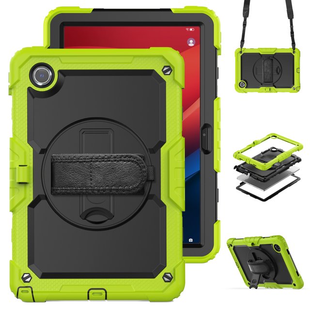 For Lenovo Tab M11 11 inch 2024 TB330FU TB331FC Xiaoxin Pad 11 10.6 TB128FU TB125FU Tablet Case Rotation Strap Stand Armor Cover Green Tab M11 11 inch 2024