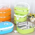thumbnail image 4 of Ludlz Stainless Steel Rectangle Thermal Compartment Lunch/Snack Box, 1/2 -Tier Insulated Bento/Food Container Smart Diet, Weight Control Food Storage Container, 4 of 7