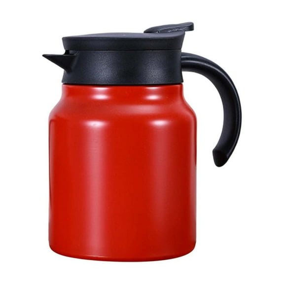 Mini Thermal Coffee Carafe, 34 Oz Stainless Steel Thermal Carafe for Hot & Cold Beverages, Portable Milk Creamer Container for Coffee Tea Hot Chocolate Dispenser, Red