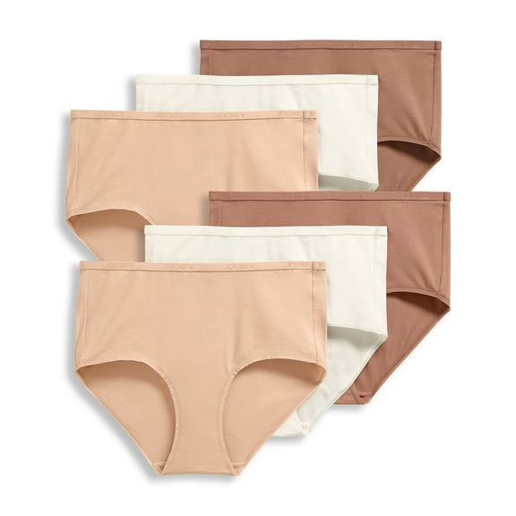 Jockey Women's Organic Cotton Stretch Logo Modern Brief - 6 Pack