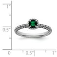 thumbnail image 2 of 2.25mm Sterling Silver Stackable Polished Created Emerald Ring - Size 7, 2 of 2