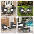 thumbnail image 4 of Simenmax Patio Furniture Set 3 Pieces, Outdoor Wicker Furniture with Coffee Table, Modern Rattan Patio Chairs Conversation Sets with Sofa for Garden, Terrace, Porch, Balconies, Lawns, Black, 4 of 9