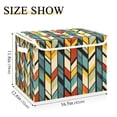 thumbnail image 5 of Yayeee Collapsible Cube Storage Bin with Lid Fabric Closet Decorative Basket with Handles, Yellow Geometric, 5 of 7