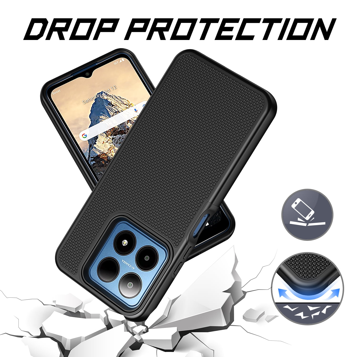 Boost Mobile Summit 5G Phone Case, Slim Durable Shock Resistant Case for  Boost Mobile Summit 5G Black - Walmart.com