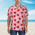 thumbnail image 4 of Fotbe Strawberry Hawaiian Shirt for Men Unisex Summer Beach Casual Short Sleeve Cotton Linen Button Down Shirts-Small, 4 of 9