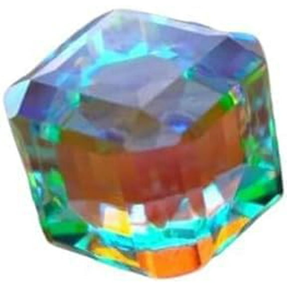 54 Ct Natural Cube Cut Mystic Quartz Loose Gemstone EGL Certified Rainbow Color Gem Stone for Necklace Ring Jewelry Making