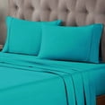 thumbnail image 2 of Superior Egyptian Cotton 400 Thread Count Deep Pocket Sheet Set, Queen Size, Teal, 2 of 9