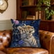 thumbnail image 5 of Funda de almohada con estampado de animales, diseño floral azul | 45 x 45 cm, decoración para sofá o dormitorio | Funda de cojín de nailon y elastano para interior y exterior, ideal para Navidad,, 5 of 6
