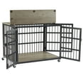 thumbnail image 4 of Fulvari Indoor Dog Kennel Dog Crates With Wheels Iron Frame And Tube Modern Furniture Style Dog Cage For Indoor 110.24"x73.82"x73.62", 4 of 9