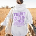 thumbnail image 2 of Fgnfyis Women's Fashion Reversible Letter Print Hoodie with Pocket Long Sleeve Lined Pullover for Warmth Style and Comfort White M, 2 of 3