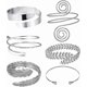 thumbnail image 1 of Set of 6 Arm Cuffs for Women, Stylish Silver and Gold Upper Arm Bracelets, 1 of 4