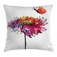 thumbnail image 1 of Watercolor Throw Pillow Cushion Cover, Chrysanthemum Flower Illustration Friendship Well Being Honoring Loved Ones, Decorative Square Accent Pillow Case, 16 X 16 Inches, Multicolor, by Ambesonne, 1 of 2