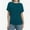 Deep Green, variant on Womens Casual Dolman Boat Neck Short Sleeve T Shirts Ruched Tops Summer Lightweight Clothes