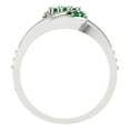 thumbnail image 4 of 0.45 ct Brilliant Round Cut Emerald 14k White Gold Solitaire with Accents Engagement Bridal Wedding Ring Band Set size 5, 4 of 7
