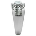 thumbnail image 4 of Anillo Color Plata Para Hombres de Acero Inoxidable Diamante Redondo en Lineas, 4 of 5
