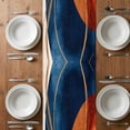 thumbnail image 4 of Navy Blue Burnt Orange Short Table Runner 36 Inches Long,Boho Art Modern Geometric Cotton Linen Table Runners Dresser Scarves,Fabric Tabletop Scarf Furniture Cover for Home Dinner Party Decor 13"x36", 4 of 8