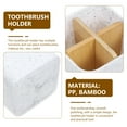 thumbnail image 4 of FOMIYES Toothpaste Holder for Bathroom Toothbrush Station Bamboo 1Pcs, 4 of 5