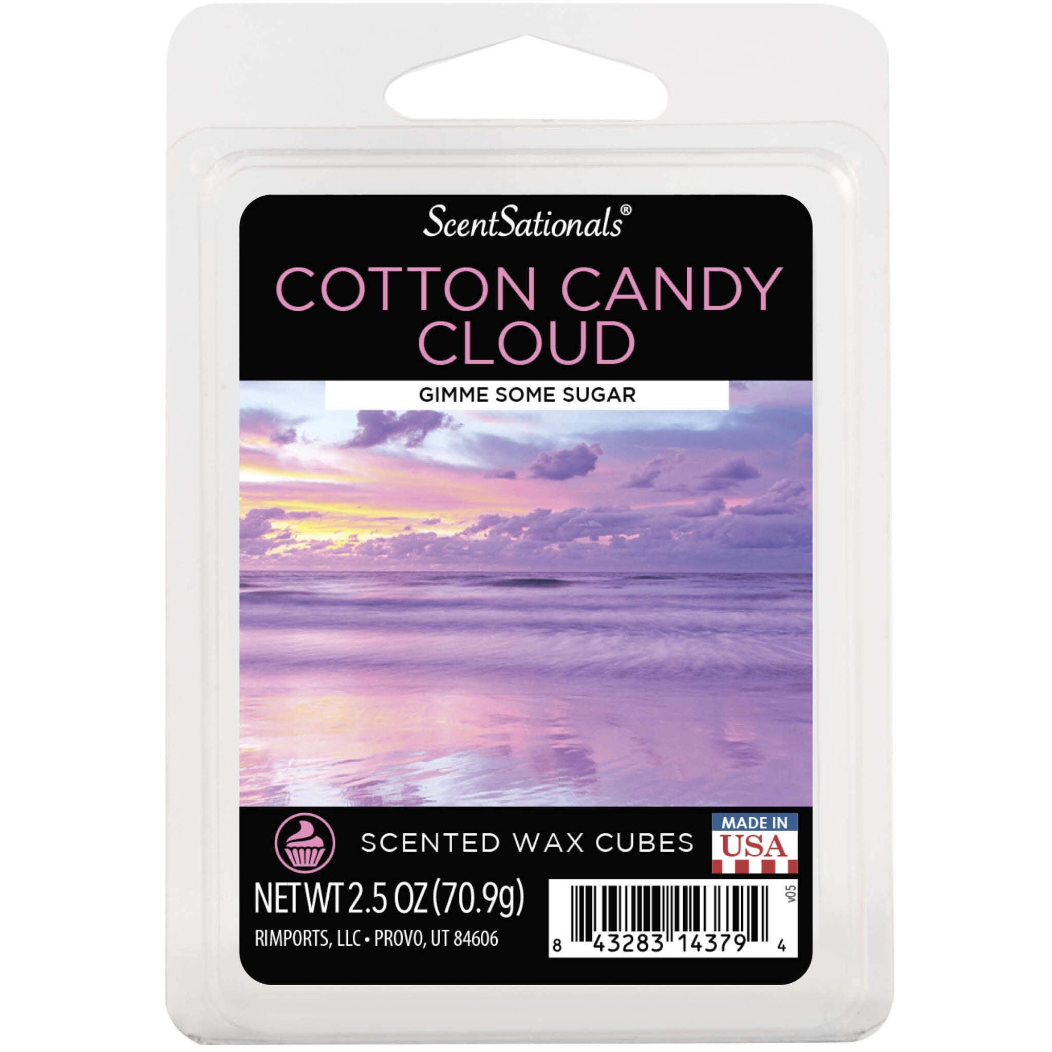 Cotton Candy Cloud Scented Wax Melts, ScentSationals, 2.5 oz (1-Pack)