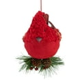 thumbnail image 5 of 4.75" Burlap and Plaid Cardinal on Pine Sprig Christmas Ornament, 5 of 8