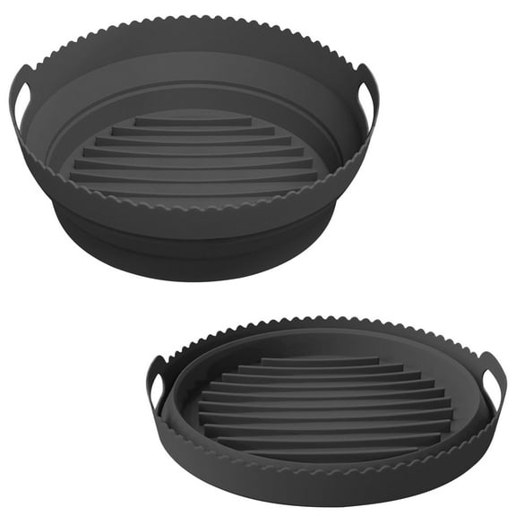 Vikakiooze Foldable Silicone Air Fryer Liner,8.5inch Reusable Air Fryer Silicone Basket Round Easy Cleaning Air fryers Silicone Pot for 5 Qt or Bigger for Air fryer Oven Accessories