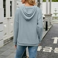 thumbnail image 6 of ZHOUCHANKIDS Slim Fit Women's Hooded Sweatshirt Women's Knit Hooded Pocket Hoodie for Everyday Comfort Blue M, 6 of 6
