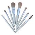 thumbnail image 1 of Xihbxyly Mini Juego de Brochas de Maquillaje, 8 Brochas de Viaje Portátiles, Brochas Versátiles para Sombras de Ojos y Rubor, Aplicadores de Maquillaje de Fibra Suave, Rutina de Belleza Diaria, Glamo, 1 of 2