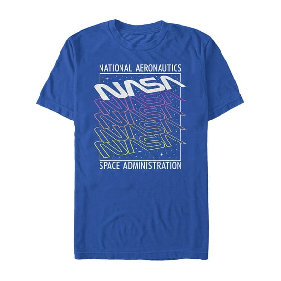 Men's NASA Logo Starry Repeat Graphic Tee Royal Blue Medium