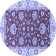 thumbnail image 1 of Ahgly Company Machine Washable Indoor Round Oriental Blue Traditional Area Rugs, 5' Round, 1 of 4