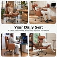 thumbnail image 5 of Big and Tall Executive Office Chair - Scratch-Resistant, Ergonomic Desk Chair with 6-Adjustable Armrests, 400lbs, Criss Cross Leather High Back Gaming Chair for Home Office, Brown, 5 of 8