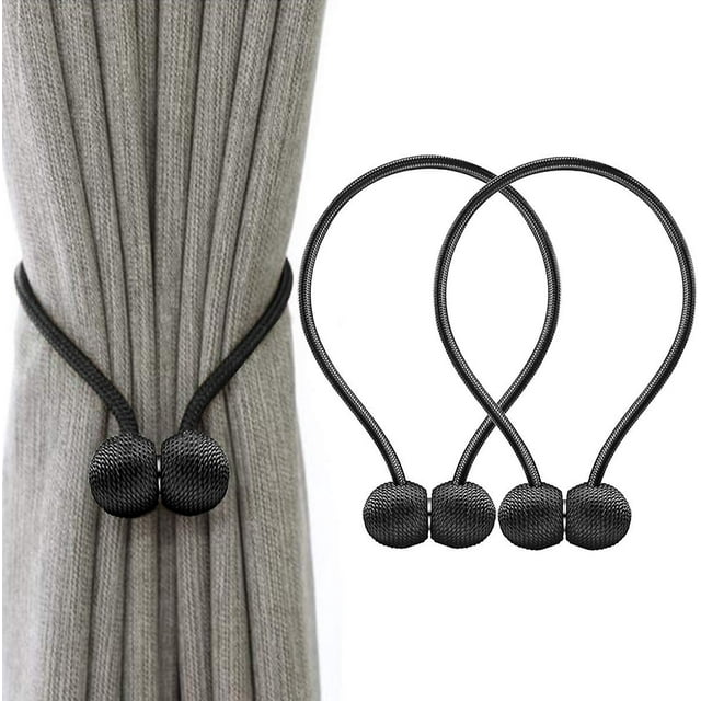 Clip de correa de cortina negra Clip de correa de cortina decorativa tejido Estilo europeo 1 par