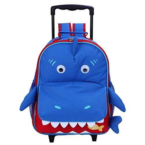 Yodo Zoo 3-Vías Maleta Infantil o Mochila Rodante para Niños con ruedas Tiburón Mediano Yodo