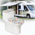 thumbnail image 5 of HELLHERO Butterfly and Floral Pattern Comfortable and Practical 2 Pack Toilet Lid Seat Cover Set, Elastic Bottom Polyester Fabric Toilet Lid Seat Cover, 5 of 7