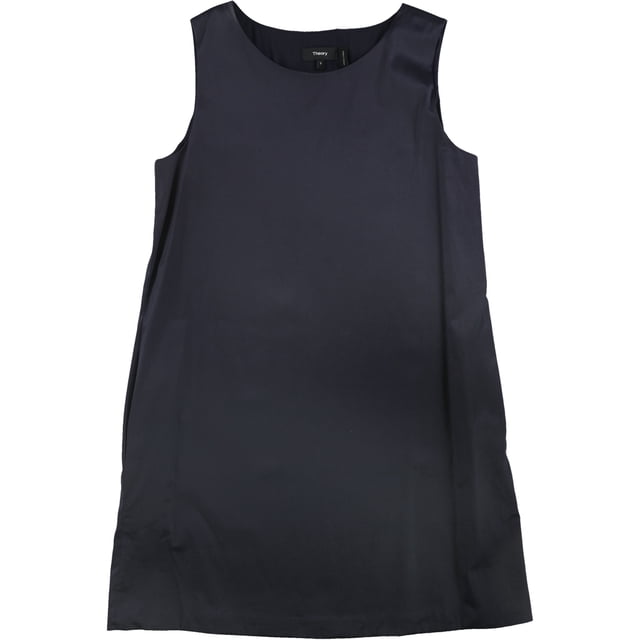 Theory Robe Fourreau Sans Manches Unie pour Femmes, Bleu, Petit